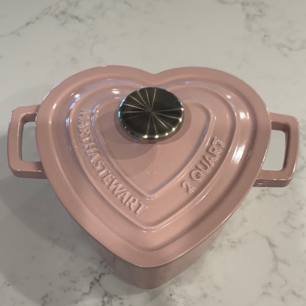 Martha Stewart Blush Heart-Shaped Dutch Oven